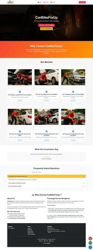 Car Bike Fixup Website