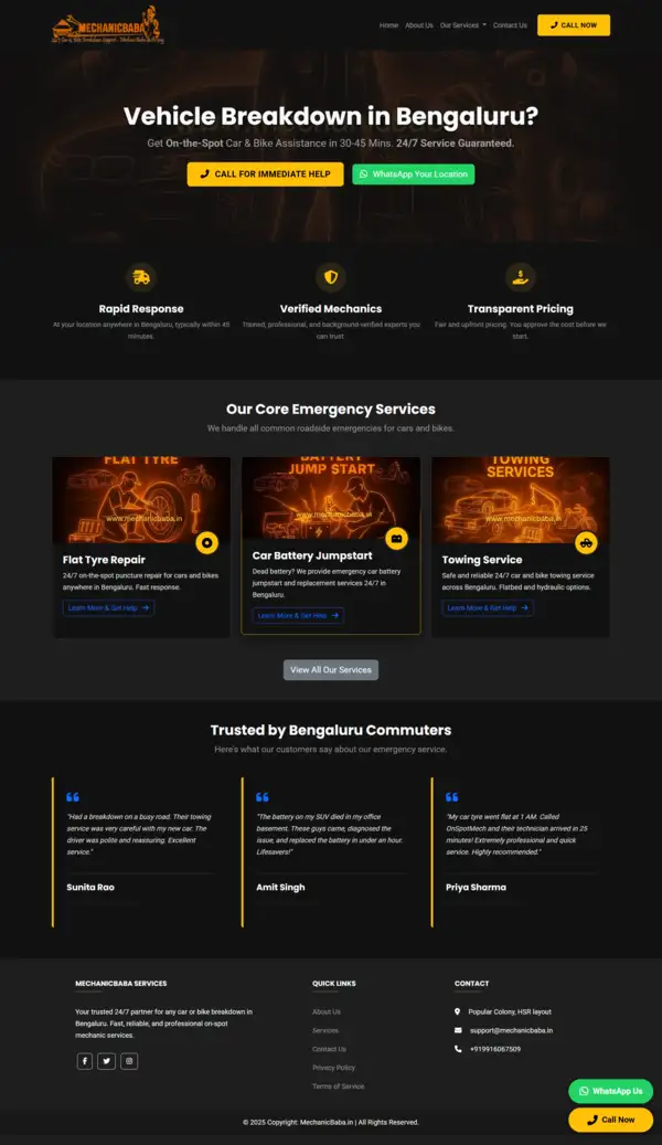 Mechanic Baba Website